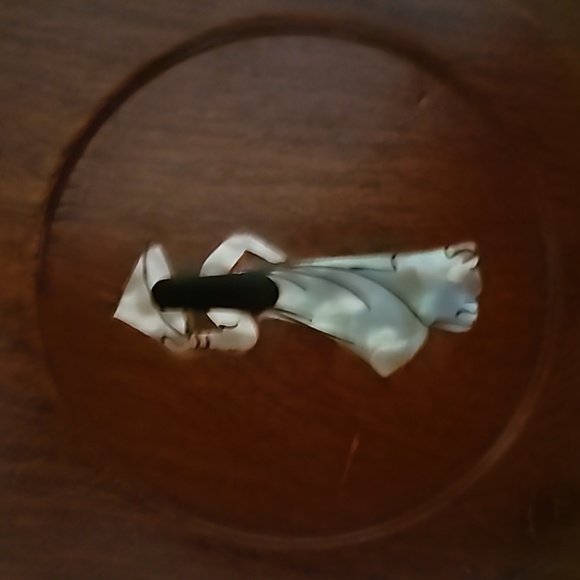 Vintage 1960s Set of Six Mother of Pearl Japanese Lady Floral Coaster Set - Picture 14 of 15